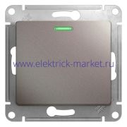 Systeme Electric Glossa Платина Выключатель 1-клавишный с подсветкой, сх.1а, 10AX GSL001213