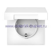 Systeme Electric ArtGallery Белый Розетка с заземл. со шторк. с крышкой, 16А, IP20, механизм GAL000146