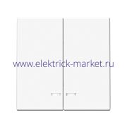 Systeme Electric ArtGallery Белый Выключатель 2-клавишный с подсветкой, сх.5а, 10АХ, механизм GAL000153