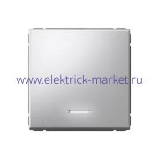 Systeme Electric ArtGallery Алюминий Выключатель 1-клавишный с подсветкой, сх.1а, 10АХ, механизм GAL000313