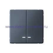 Systeme Electric ArtGallery Грифель Выключатель 2-клавишный с подсветкой, сх.5а, 10АХ, механизм GAL000753