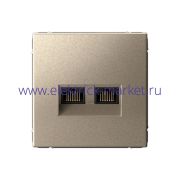 Systeme Electric ArtGallery Шампань Розетка двойная компьютерная RJ45+RJ45, кат.6А, механизм GAL000588