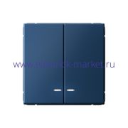 Systeme Electric ArtGallery Аквамарин Выключатель 2-клавишный с подсветкой, сх.5а, 10АХ, механизм GAL001153