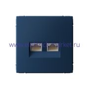 Systeme Electric ArtGallery Аквамарин Розетка двойная компьютерная RJ45+RJ45, кат.6А, механизм GAL001188
