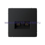 Systeme Electric ArtGallery Карбон Розетка двойная компьютерная RJ45+RJ45, кат.6А, механизм GAL001088