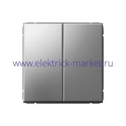 Systeme Electric ArtGallery Сталь Выключатель 2-клавишный кнопочный, сх.2, 10А, механизм GAL000917