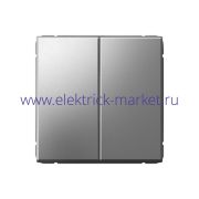 Systeme Electric ArtGallery Сталь Выключатель 2-клавишный, сх.5, 10АХ, механизм GAL000951