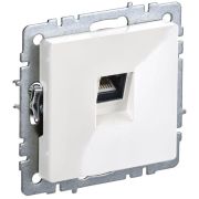 Розетка компьютерная СП RJ45 кат.6 BRITE РК11-БрБ механизм бел. IEK BR-K10-2-K01