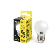 Лампа светодиодная G45 5Вт шар 3000К тепл. бел. E27 450лм 230-240В IEK LLE-G45-5-230-30-E27